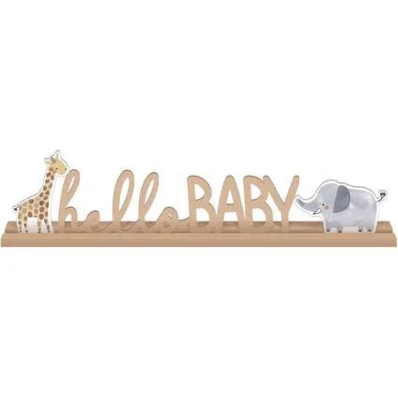 Hello Baby Jungle Baby Shower Standing Sign, 21in x 5in | 1ct
