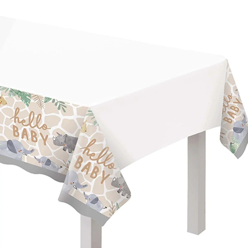 Hello Baby Jungle Plastic Tablecover 54×102 | 1ct