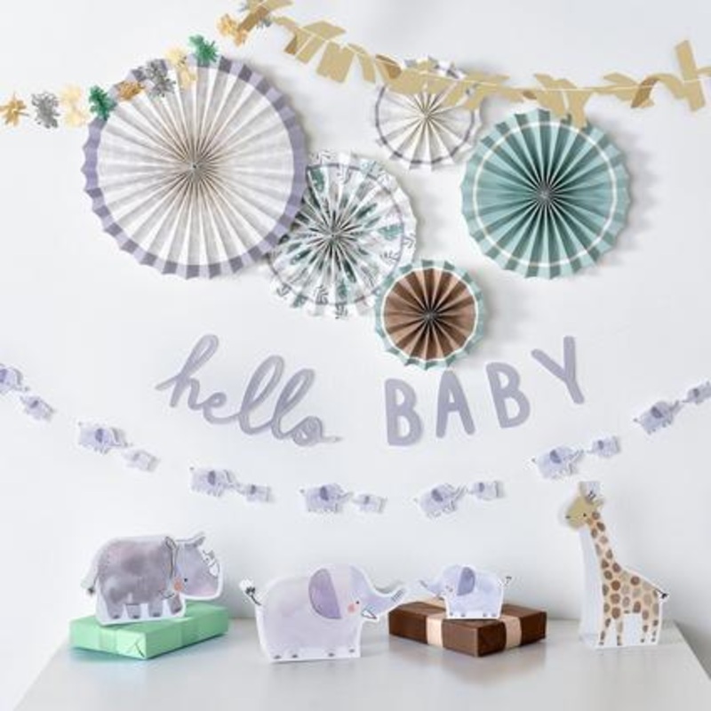 Hello Baby Jungle Room Decorating Kit | 13 pcs