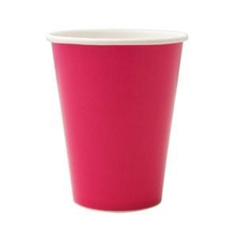 Hot Magenta Paper Cups 9 oz. | 24 ct