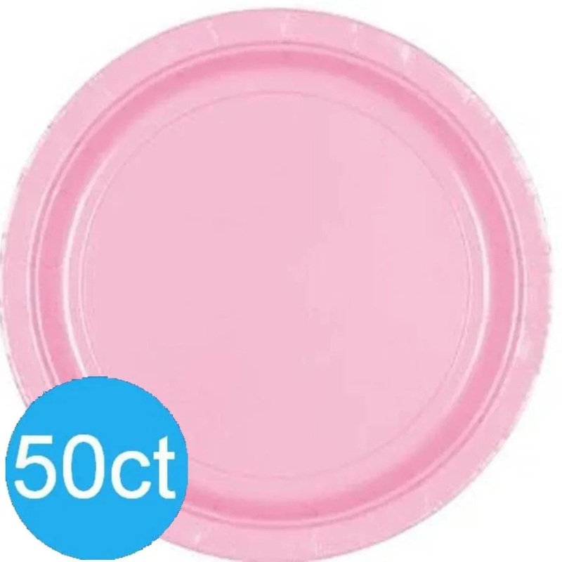 New Pink Dinner Paper Plates 10 | 50ct