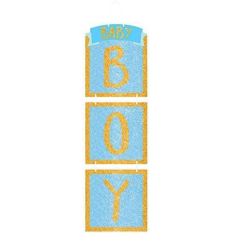 Oh Baby Boy Glitter Hanging Decoration | 1ct