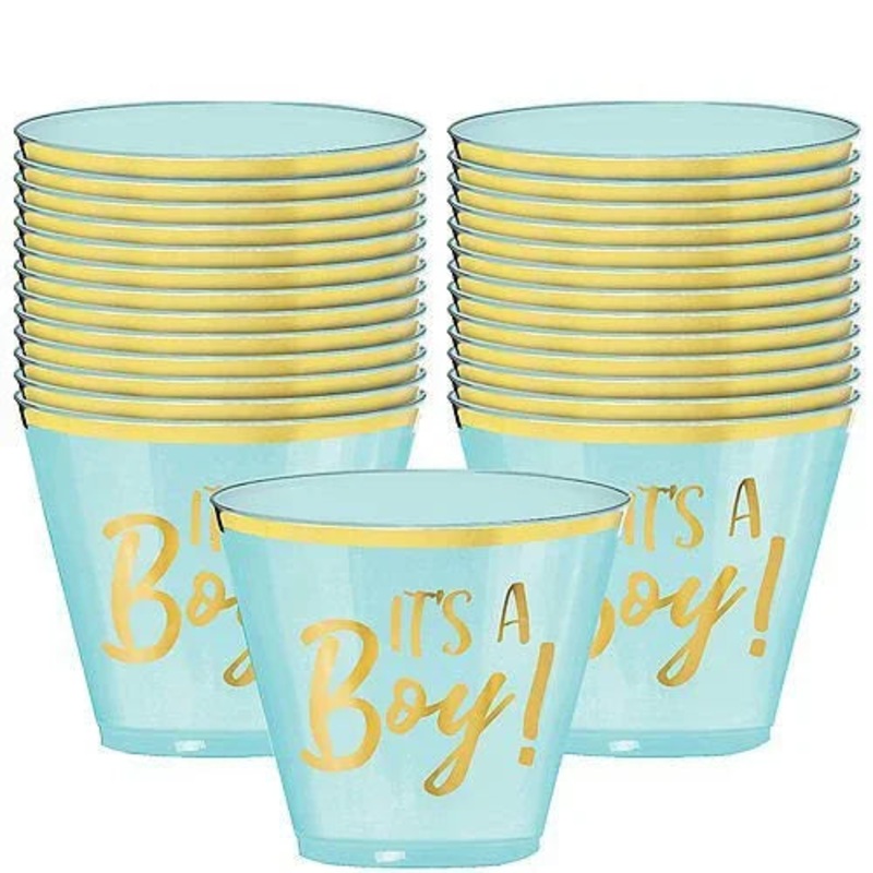 Oh Baby Boy Plastic Tumblers 9oz | 30ct