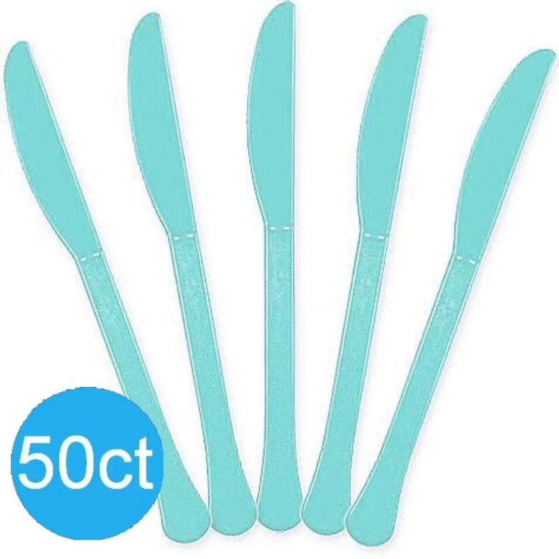 Robin’s Egg Blue Heavy Duty Plastic Knives | 50ct