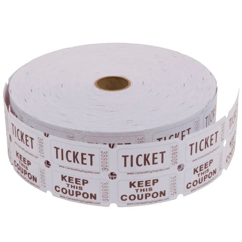 White Double Ticket Roll 2000ct | 1 Roll
