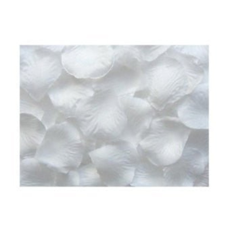 White Fabric Rose Petals | 400 ct