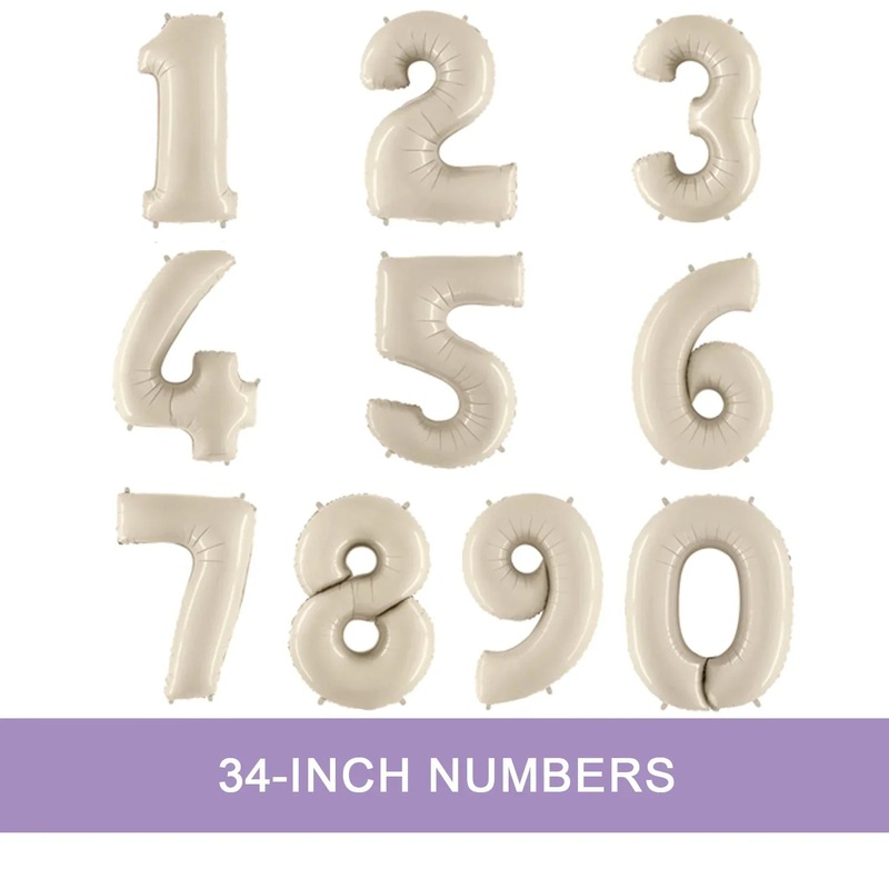 White Sand Jumbo Number Balloons 34 | 1 ct