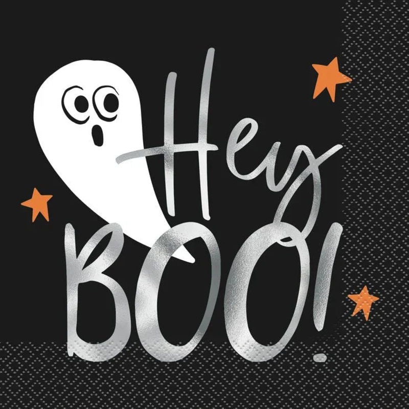 Halloween Bats & Boos Hey Boo Lunch Napkins | 16ct