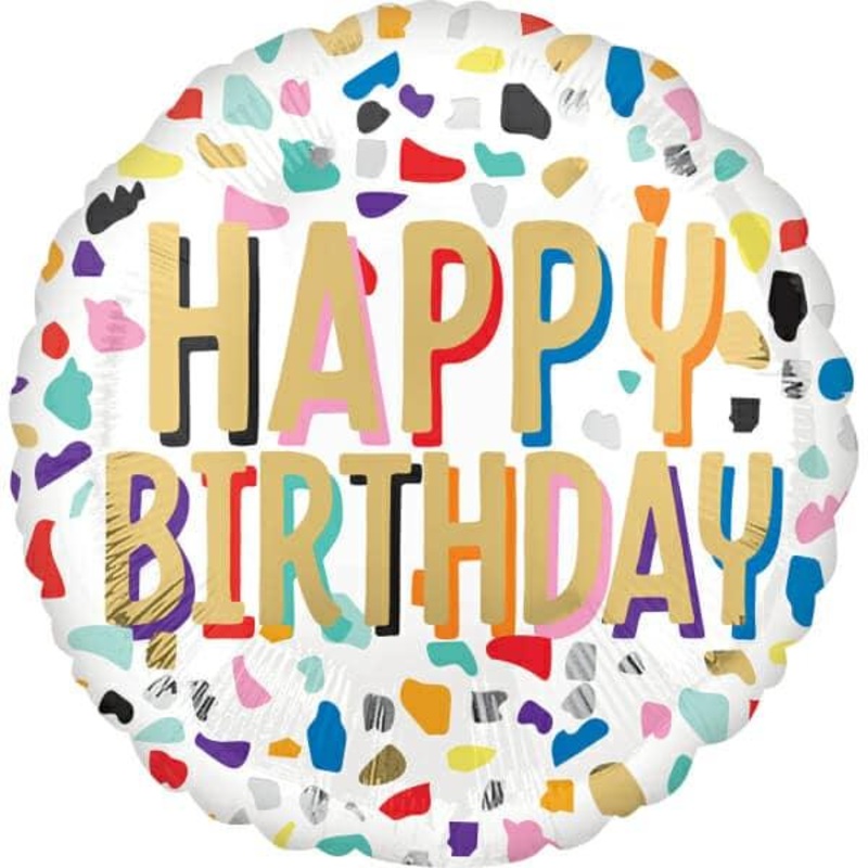 Happy Birthday Confetti Foil Balloon 18 | 1ct