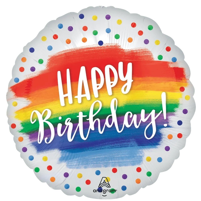 Happy Birthday Dots Satin Mylar Balloon 18 | 1 ct