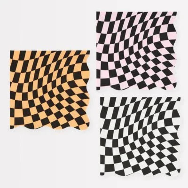 Meri Meri Halloween Checker Beverage Napkins | 16 ct