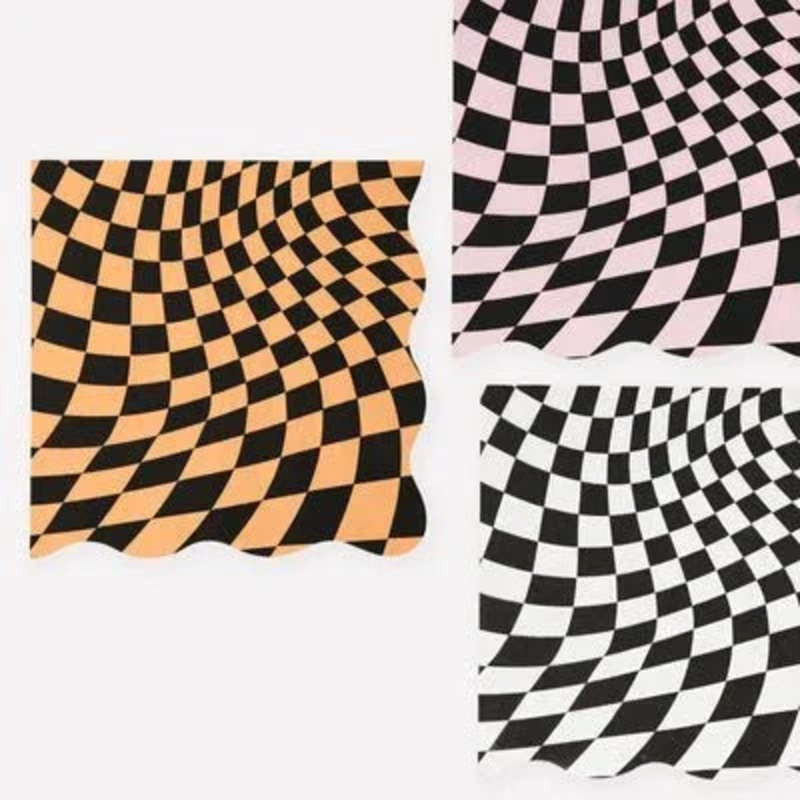 Meri Meri Halloween Checker Lunch Napkins | 16 ct