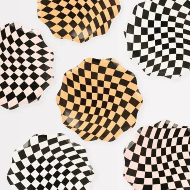 Meri Meri Halloween Checker Side Plates 9 | 8 ct