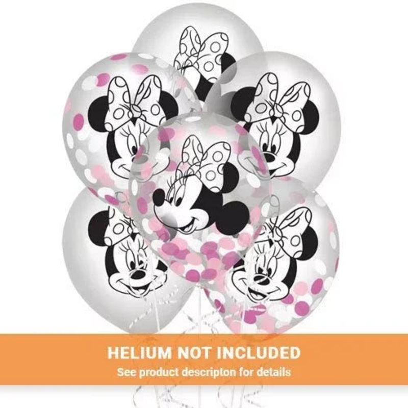 12 Minnie Mouse Latex Confetti Balloon Pack | 6 ct