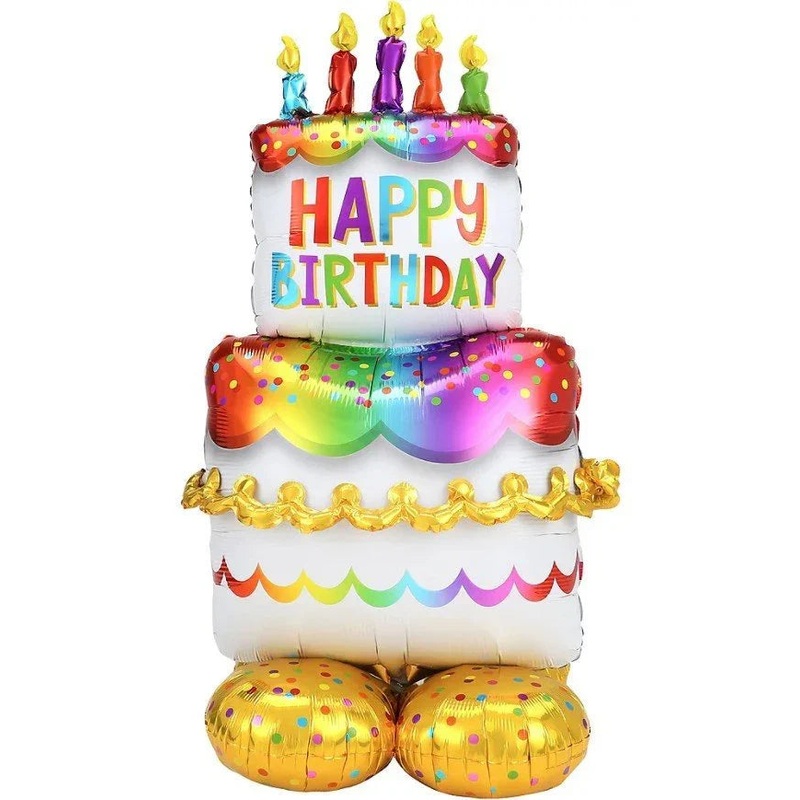 AirLoonz Decorative Birthday Cake Balloon Uninflated 53 | 1 ct