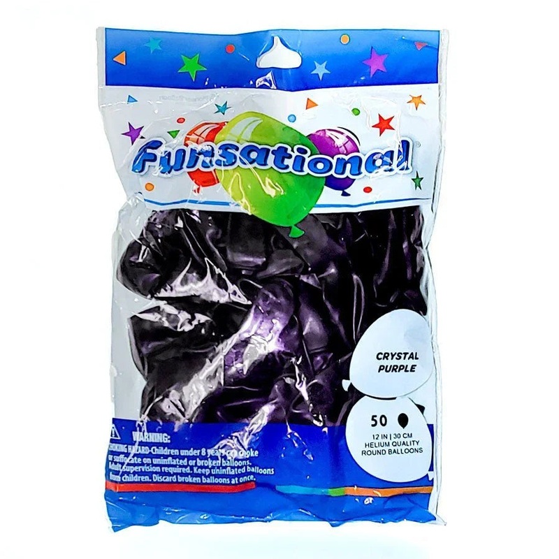 Crystal Purple Funsational Latex Balloons 12 | 50ct