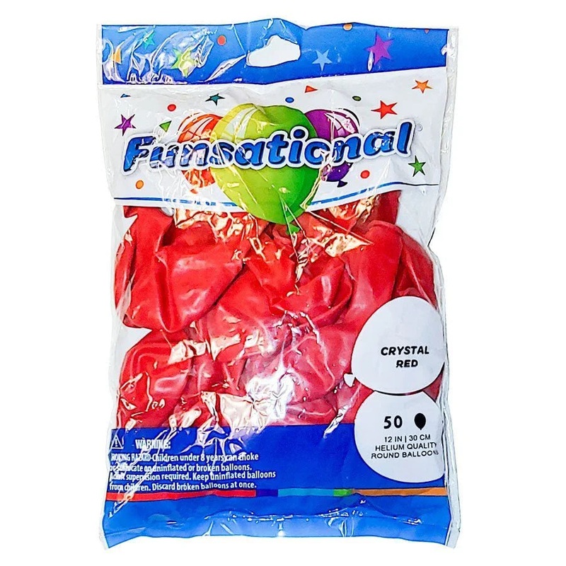 Crystal Red Funsational Latex Balloons 12 | 50ct