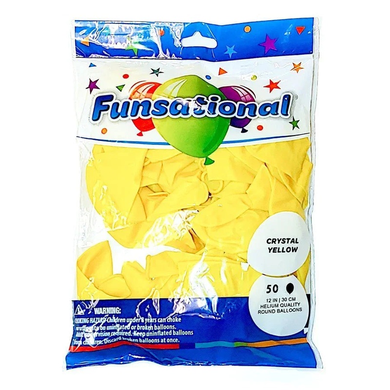 Crystal Yellow Funsational Latex Balloons 12 | 50ct