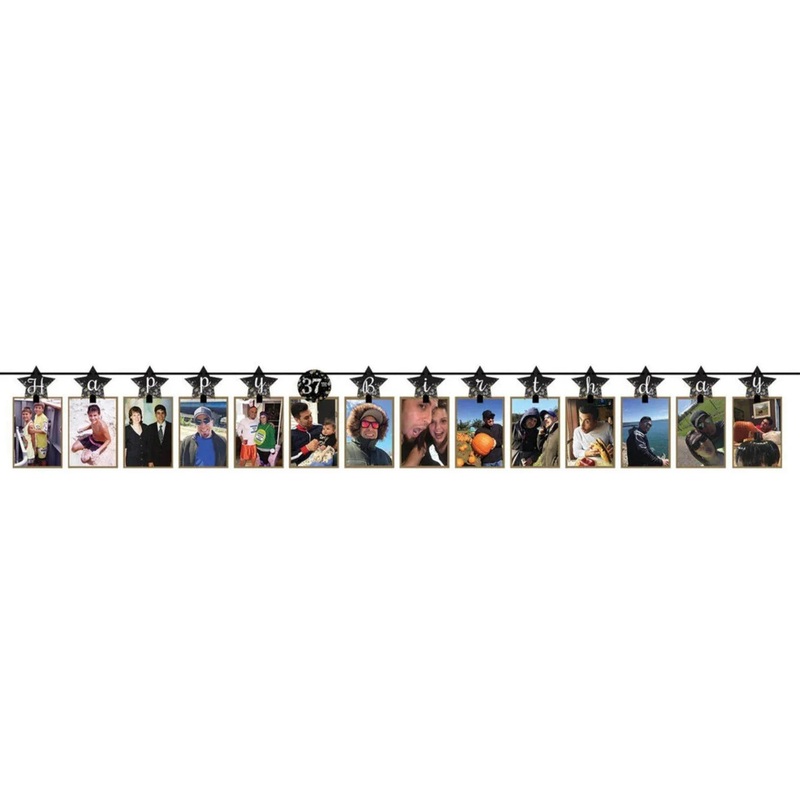 Custom Photo Garland Happy Birthday Banner | 1ct