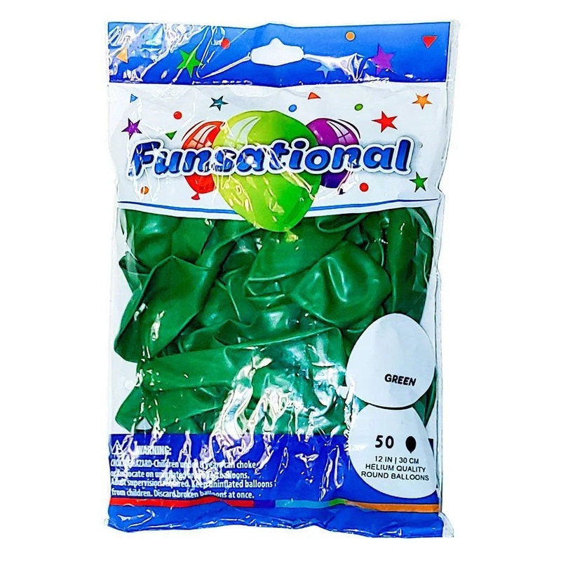 Green Funsational 12 Latex Ballons | 50ct