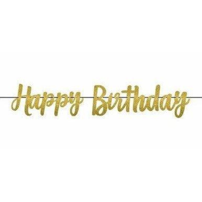 Happy Birthday Glitter Banner | 1ct