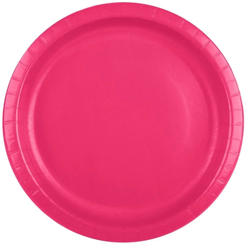 Hot Magenta Paper 10 Dinner Plates  | 20ct