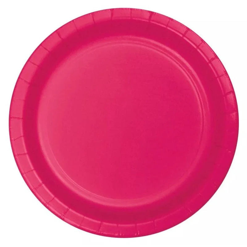Hot Magenta Paper 8.75 Lunch Plates  | 20ct