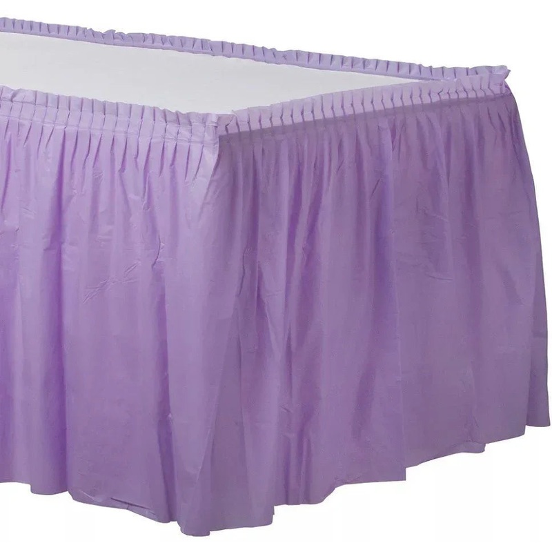 Lavender Plastic Table Skirt | 1ct