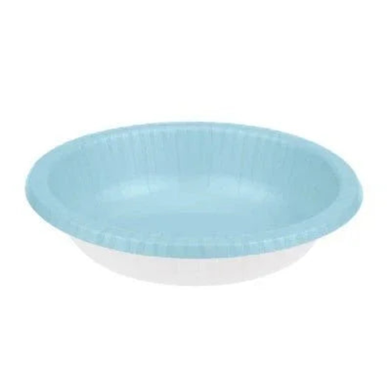 Light Caribbean Blue Paper Bowls | 20ct