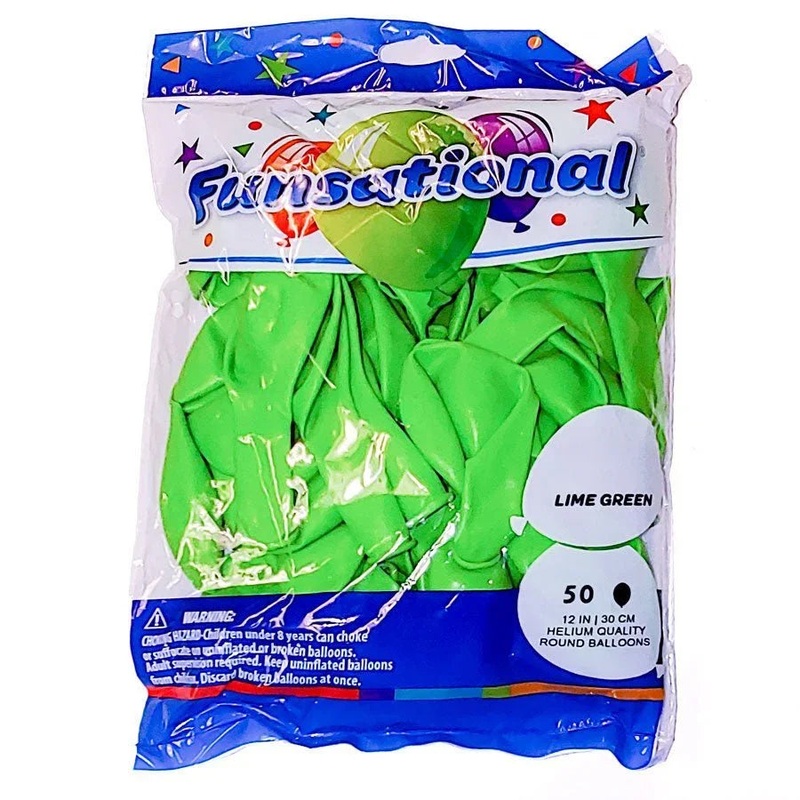 Lime Green Funsational 12 Latex Ballons | 50ct