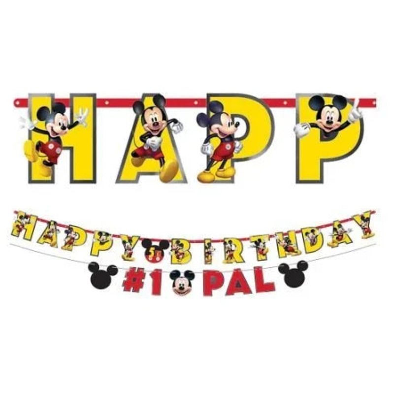 Mickey Mouse Birthday Jumbo Letter Banner Kit  | 1kit