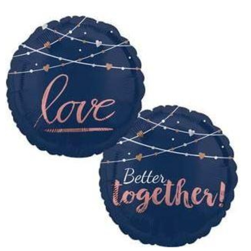 Navy Wedding Love Better Together 18 Mylar Balloon