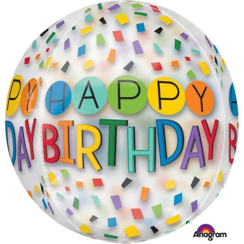Rainbow Birthday Orbz Balloon 15 | 1 ct