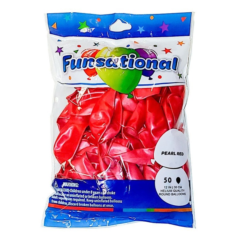 Red Funsational 12 Latex Ballons | 50ct