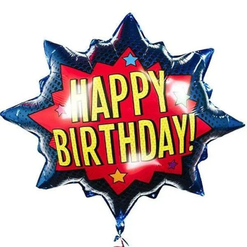 Superhero Birthday Burst Super Shape Mylar Balloon 32  | 1ct.
