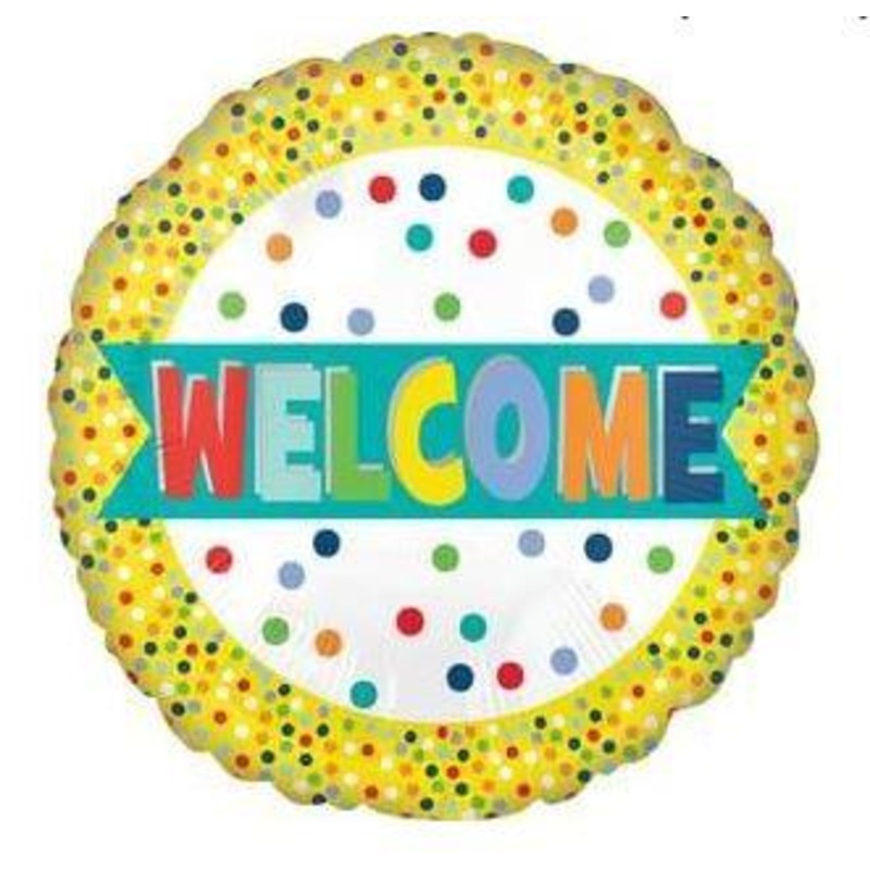 Welcome Lots of Dots Mylar Balloon 18in | 1ct