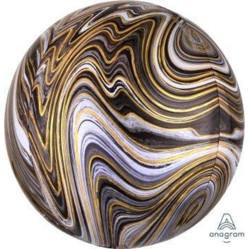Black Marblez Orbz Balloon 15in. | 1ct