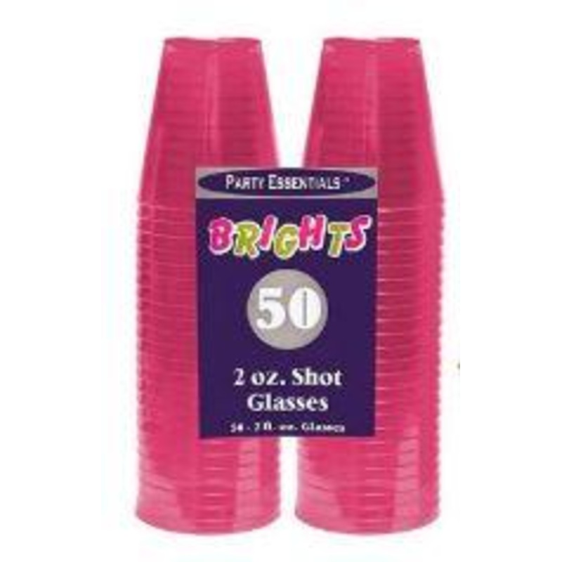 Brights Neon Plastic Shot Glasses pink | 50ct