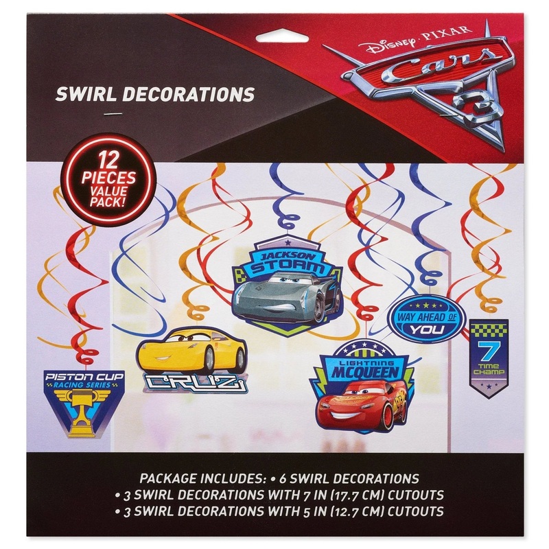 Cars 3 Swirl Decorations  | 12 pcs