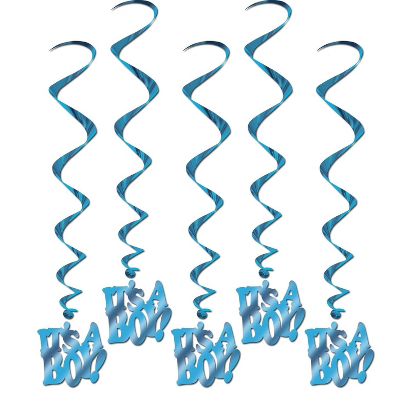It’s A Boy Blue Swirl Hanging Decorations | 5ct