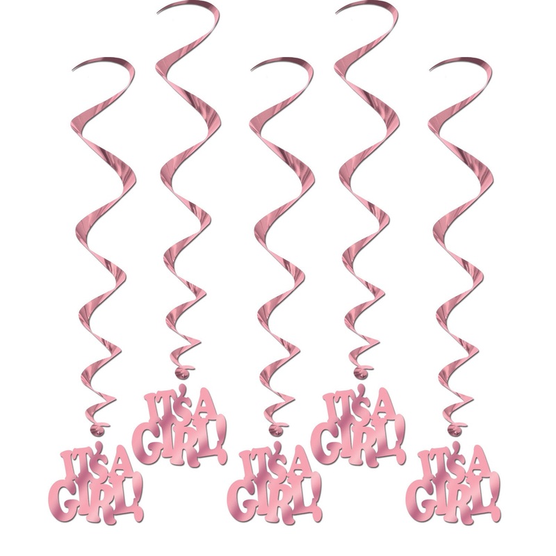 It’s A Girl Pink Swirl Hanging Decorations | 5ct