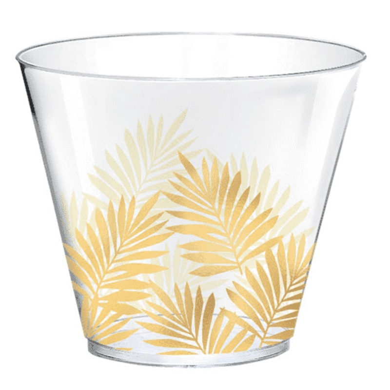 Palm Leaf Plastic Tumblers 9oz  | 30 ct