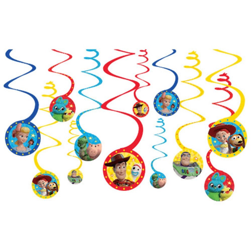 Toy Story Birthday Party Spiral Decorations | 12ct