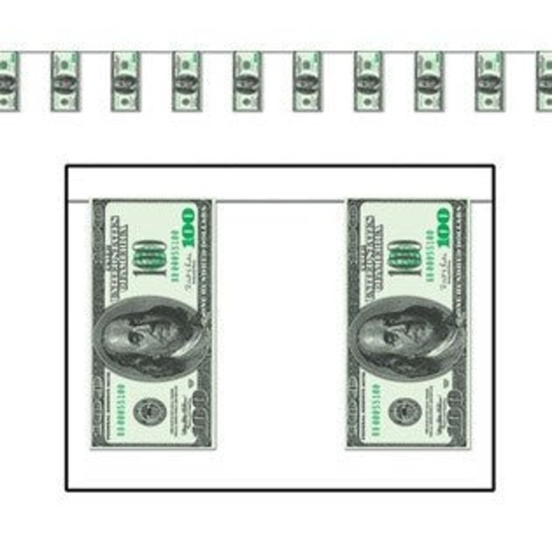 $100 Bill Pennant Banner 10 x 12′ | 1ct