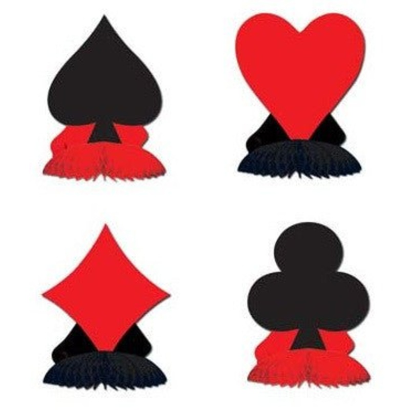 Card Suit Centerpieces | 4ct | 4.5
