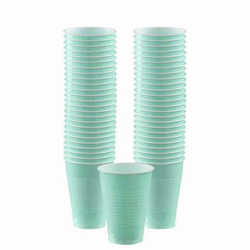 Robin’s Egg Blue Plastic Cups 12oz | 50ct