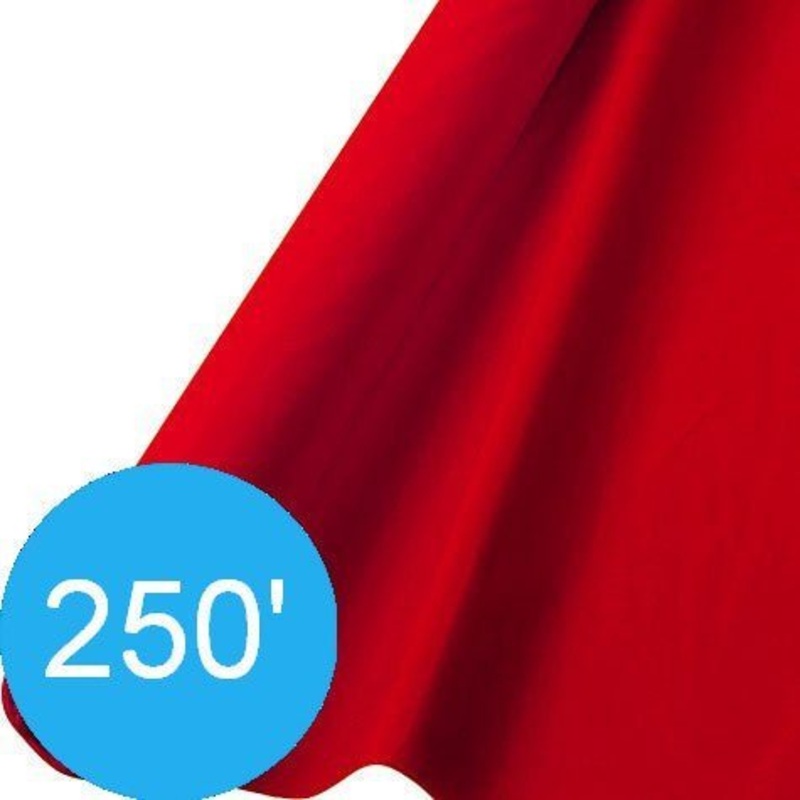 Apple Red 250′ Plastic Table Roll | 1ct