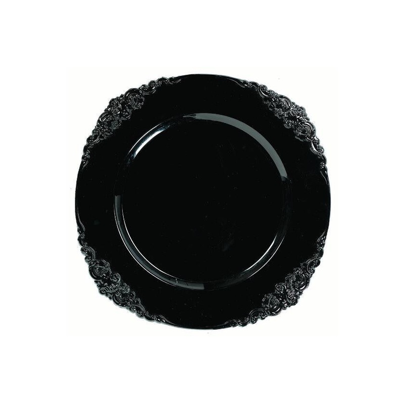 Black Motif Charger Plate