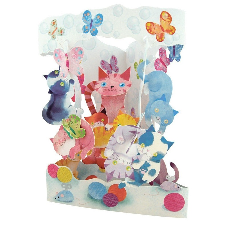 Cat Playing 3-D Card | 1 ct