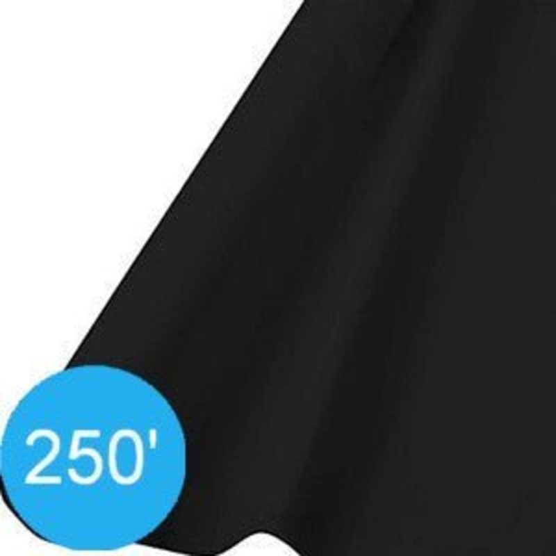 Jet Black 250′ Plastic Table Roll | 1ct